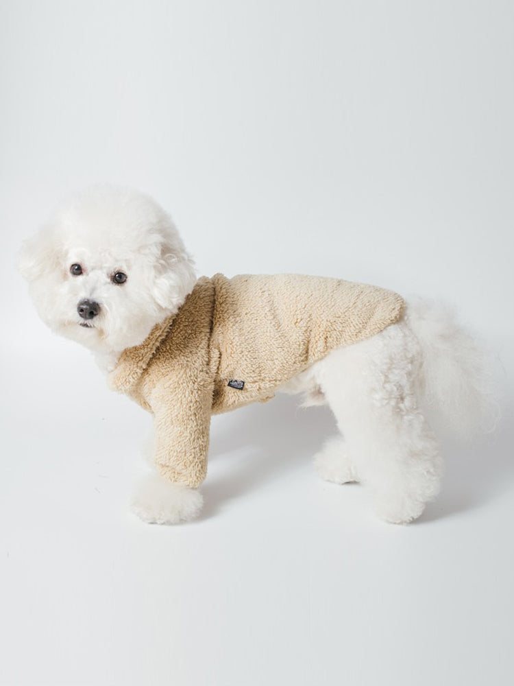 KFX-4976573 Lapel Flannelette Cotton Suit for Small and Medium Dogs in Green Khaki