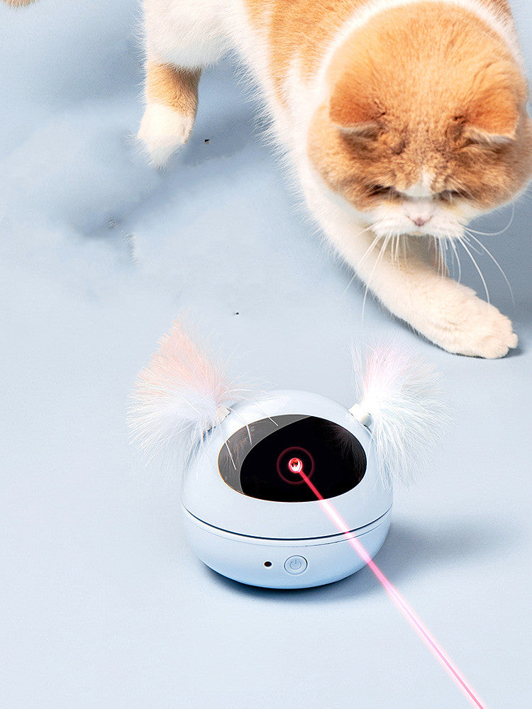 KFX-4976829 Interactive Automatic Laser Cat Toy - Robot Bag - Engaging Play for Cats - Available in White, Pink, and Blue