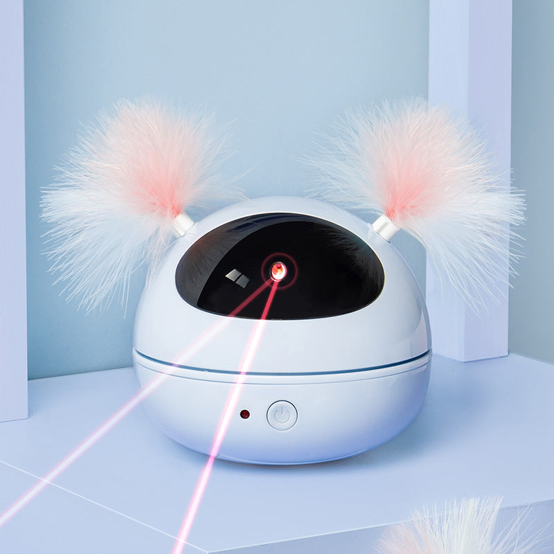 KFX-4976829 Interactive Automatic Laser Cat Toy - Robot Bag - Engaging Play for Cats - Available in White, Pink, and Blue