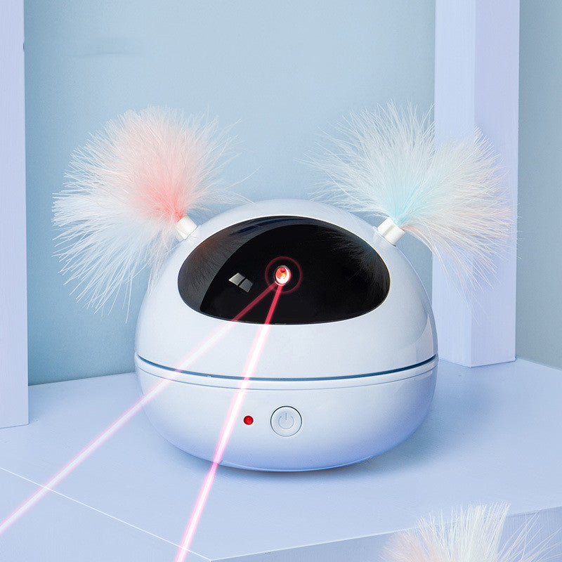 KFX-4976829 Interactive Automatic Laser Cat Toy - Robot Bag - Engaging Play for Cats - Available in White, Pink, and Blue