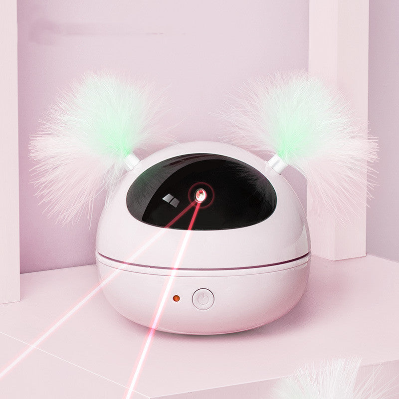 KFX-4976829 Interactive Automatic Laser Cat Toy - Robot Bag - Engaging Play for Cats - Available in White, Pink, and Blue