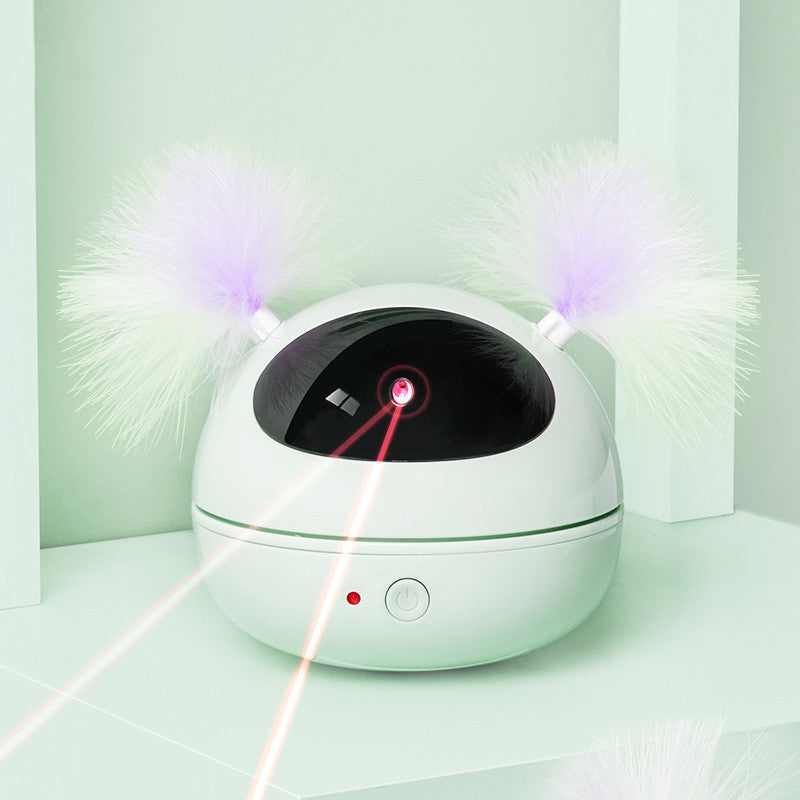 KFX-4976829 Interactive Automatic Laser Cat Toy - Robot Bag - Engaging Play for Cats - Available in White, Pink, and Blue