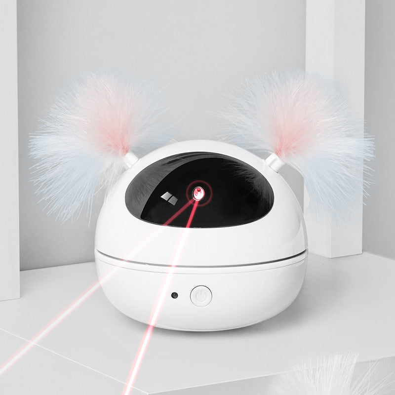 KFX-4976829 Interactive Automatic Laser Cat Toy - Robot Bag - Engaging Play for Cats - Available in White, Pink, and Blue