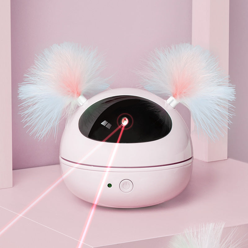 KFX-4976829 Interactive Automatic Laser Cat Toy - Robot Bag - Engaging Play for Cats - Available in White, Pink, and Blue