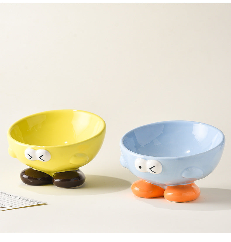 KFX-4977469 Elevated Ceramic Pet Bowl for Cats and Dogs - Ergonomic Design for Comfort and Cervical Spine Support