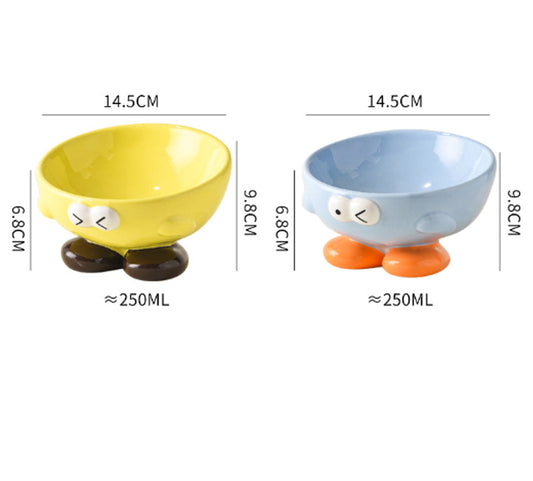 KFX-4977469 Elevated Ceramic Pet Bowl for Cats and Dogs - Ergonomic Design for Comfort and Cervical Spine Support