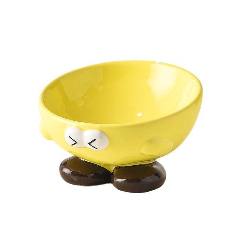 KFX-4977469 Elevated Ceramic Pet Bowl for Cats and Dogs - Ergonomic Design for Comfort and Cervical Spine Support