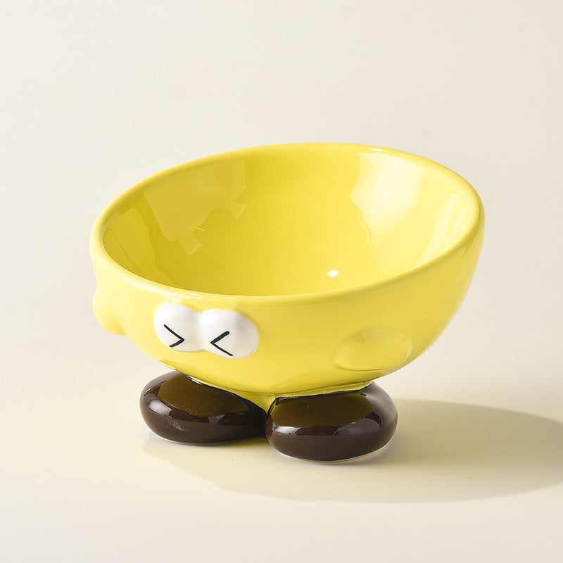 KFX-4977469 Elevated Ceramic Pet Bowl for Cats and Dogs - Ergonomic Design for Comfort and Cervical Spine Support