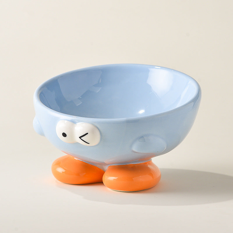 KFX-4977469 Elevated Ceramic Pet Bowl for Cats and Dogs - Ergonomic Design for Comfort and Cervical Spine Support