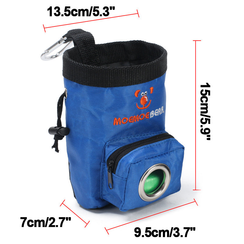 KFX-4979773 Pet Training Feeding Bag - Oxford Cloth Snack Pocket, Brown and Blue, 15x9.5x10.5cm