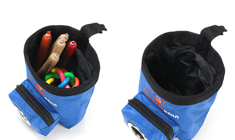 KFX-4979773 Pet Training Feeding Bag - Oxford Cloth Snack Pocket, Brown and Blue, 15x9.5x10.5cm