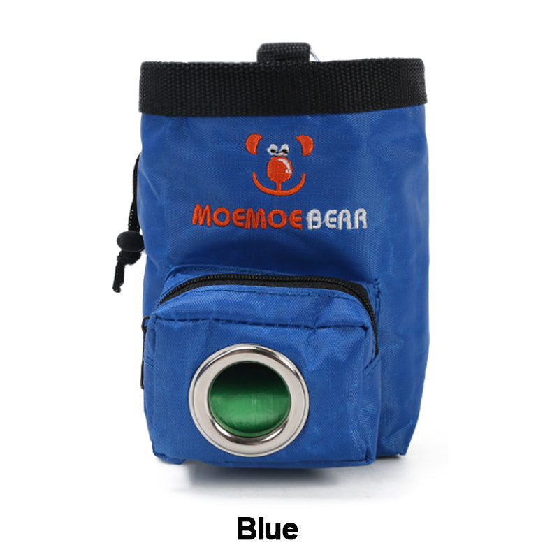 KFX-4979773 Pet Training Feeding Bag - Oxford Cloth Snack Pocket, Brown and Blue, 15x9.5x10.5cm