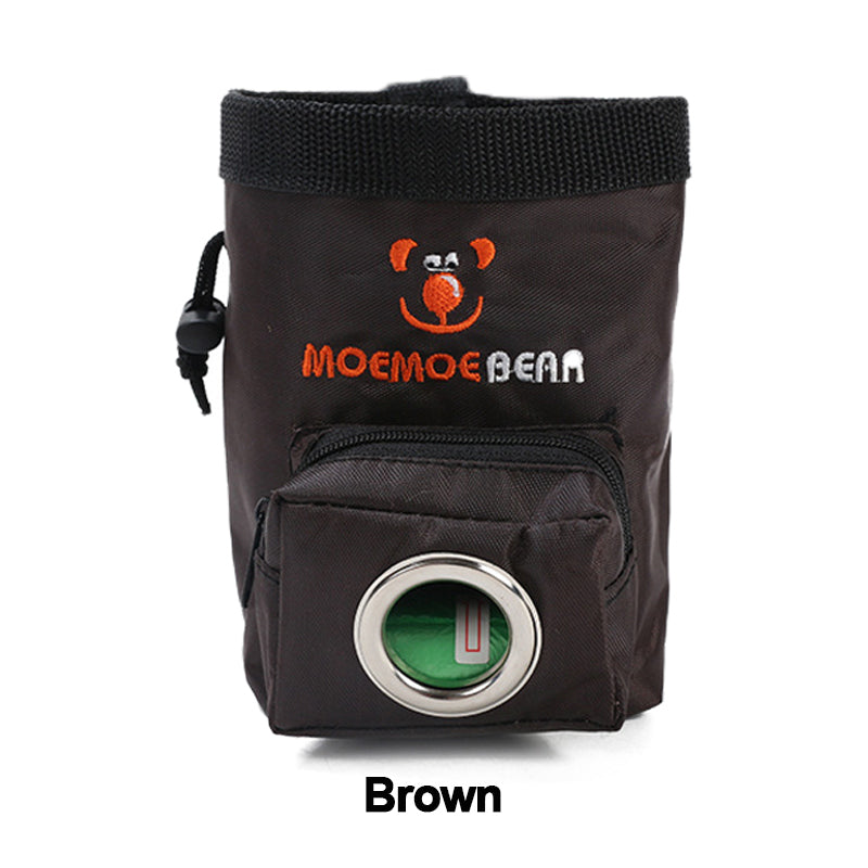 KFX-4979773 Pet Training Feeding Bag - Oxford Cloth Snack Pocket, Brown and Blue, 15x9.5x10.5cm