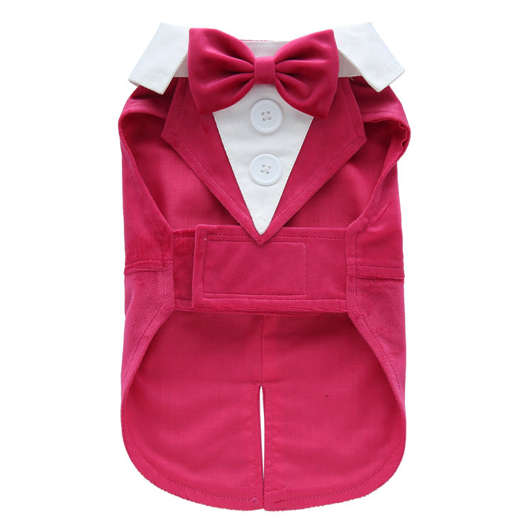 KFX-4980157 Stylish Plain Dog Dress Tuxedo for All Sizes - Comfortable Polyester Material