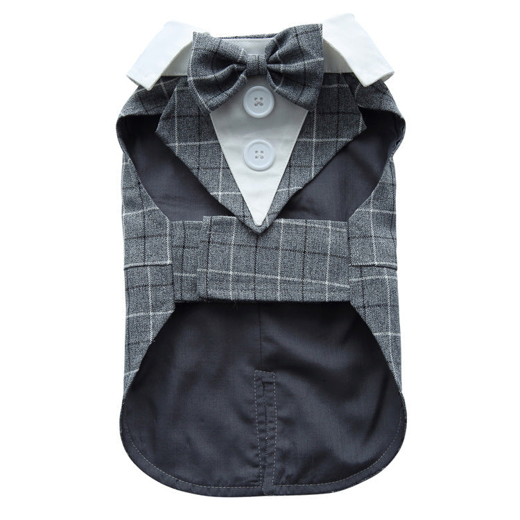 KFX-4980157 Stylish Plain Dog Dress Tuxedo for All Sizes - Comfortable Polyester Material
