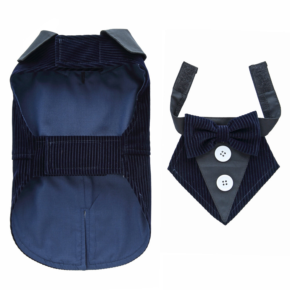 KFX-4980157 Stylish Plain Dog Dress Tuxedo for All Sizes - Comfortable Polyester Material