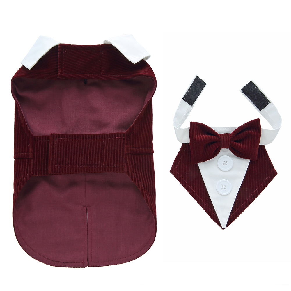 KFX-4980157 Stylish Plain Dog Dress Tuxedo for All Sizes - Comfortable Polyester Material