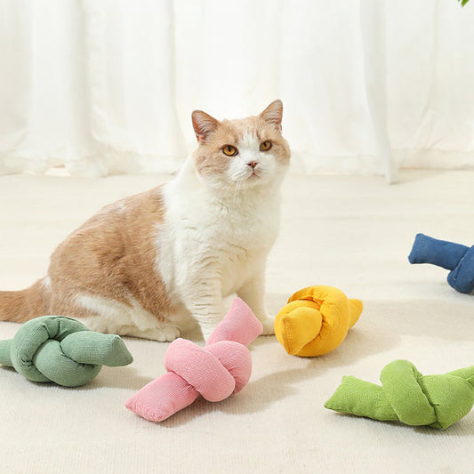 KFX-4983229 Natural Cotton Rope Knot Dog Toy - Interactive Chew & Tug Play for Dogs