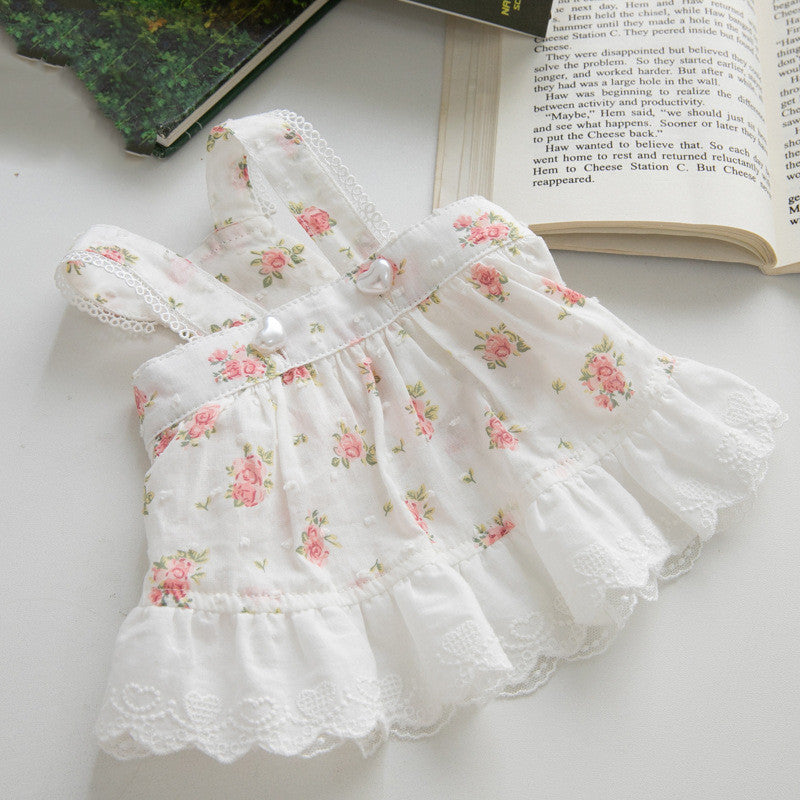 KFX-4983357 Floral Lace Dog Skirt - Cotton Dress for Small Dogs in Multiple Sizes