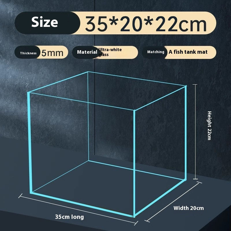 KFX-4985021 Medium Glass Fish Tank for Home or Office Desk