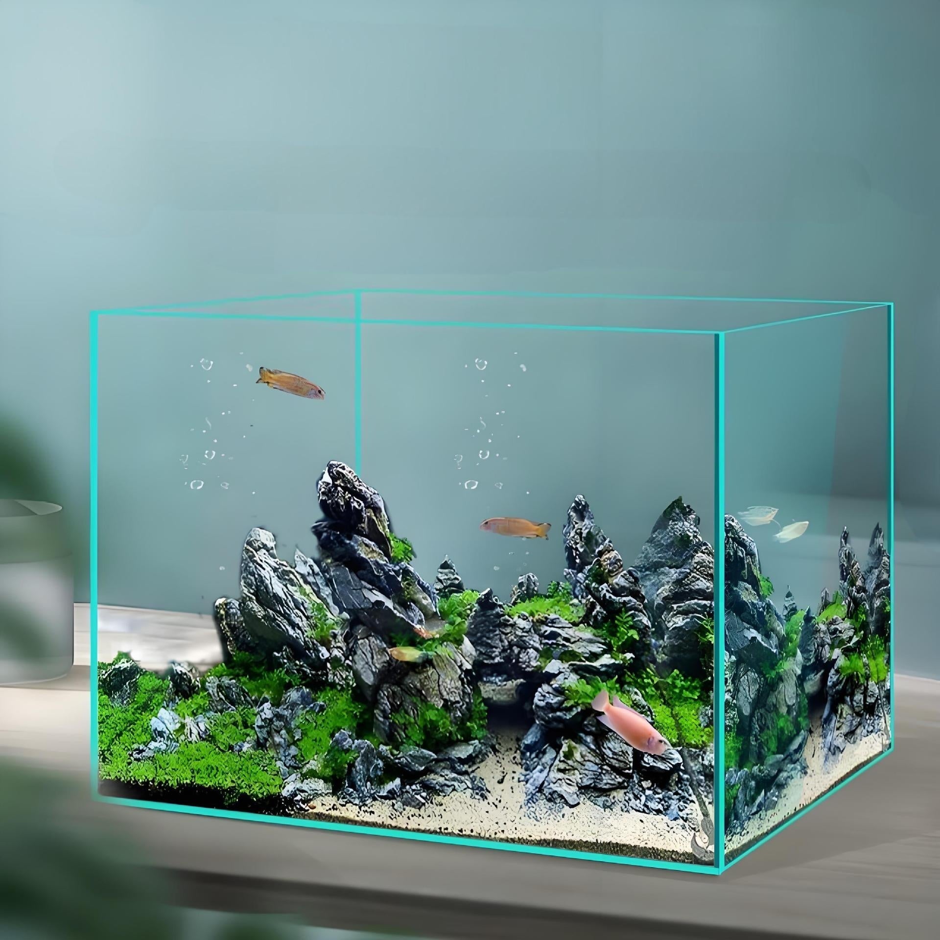 KFX-4985021 Medium Glass Fish Tank for Home or Office Desk