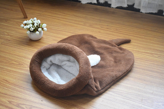KFX-4985789 Cozy Cat & Dog Sleeping Bag Nest with Big Ears and Warm Cloth Material