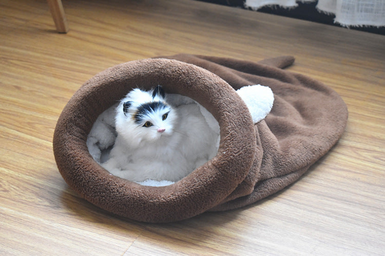KFX-4985789 Cozy Cat & Dog Sleeping Bag Nest with Big Ears and Warm Cloth Material