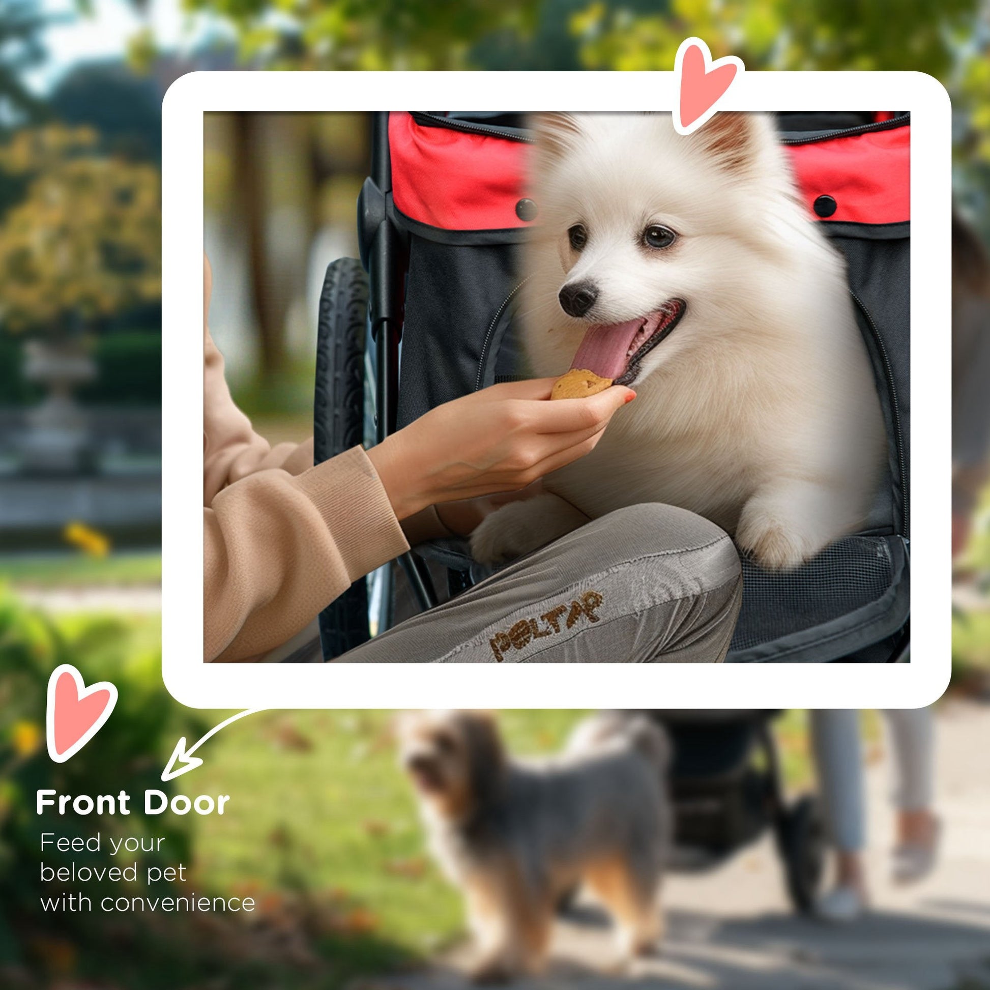 KFX-4987197 Pet Stroller for Small and Medium Dogs with Adjustable Canopy and Removable Mat