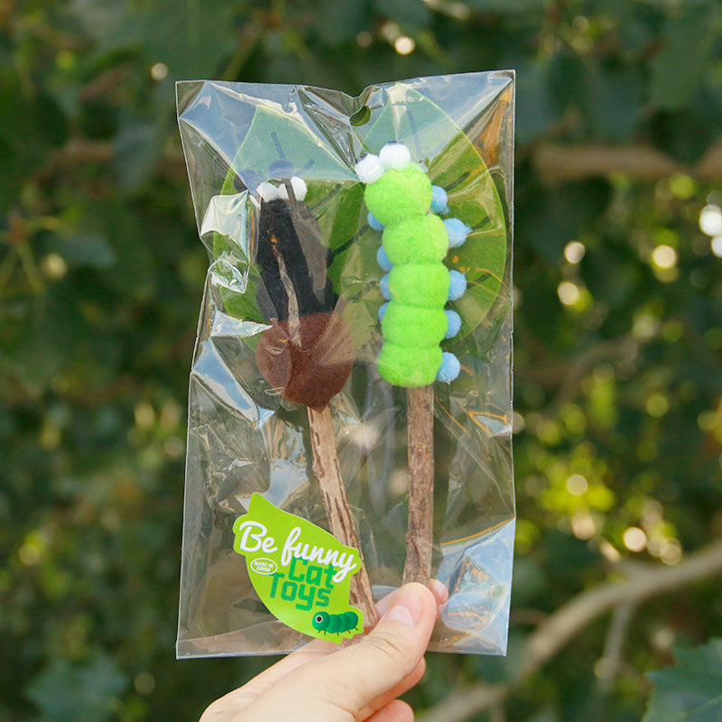 KFX-4987325 Insect Ant Suit Cat Toy - Interactive Green Molar Rod for Playtime Fun