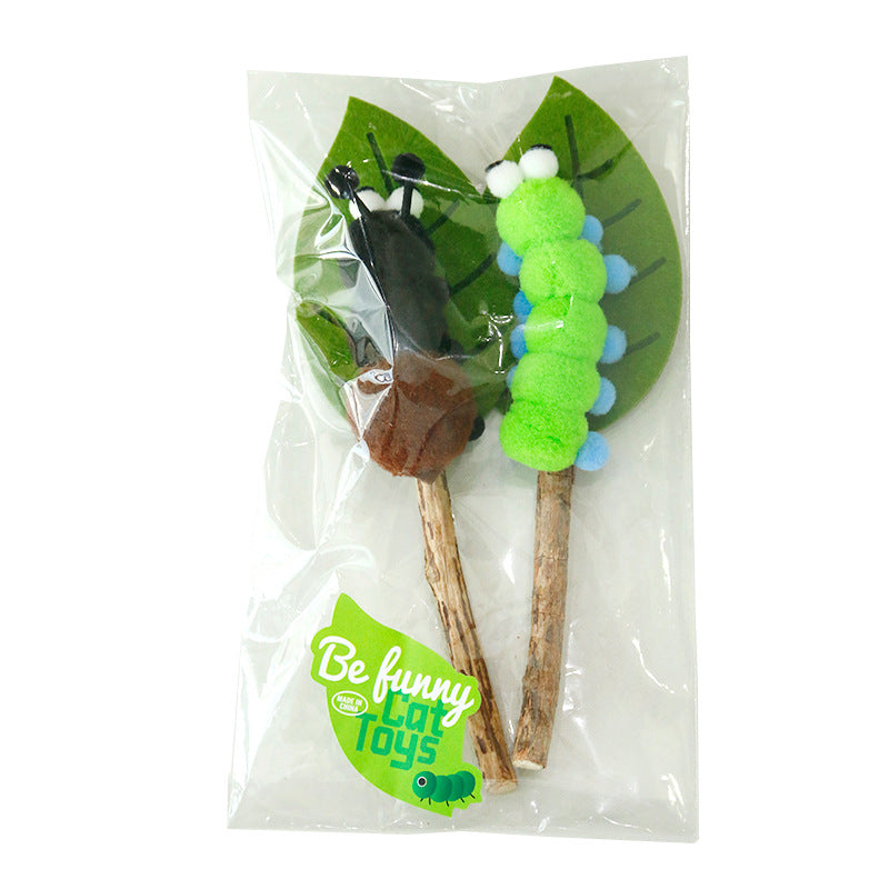 KFX-4987325 Insect Ant Suit Cat Toy - Interactive Green Molar Rod for Playtime Fun