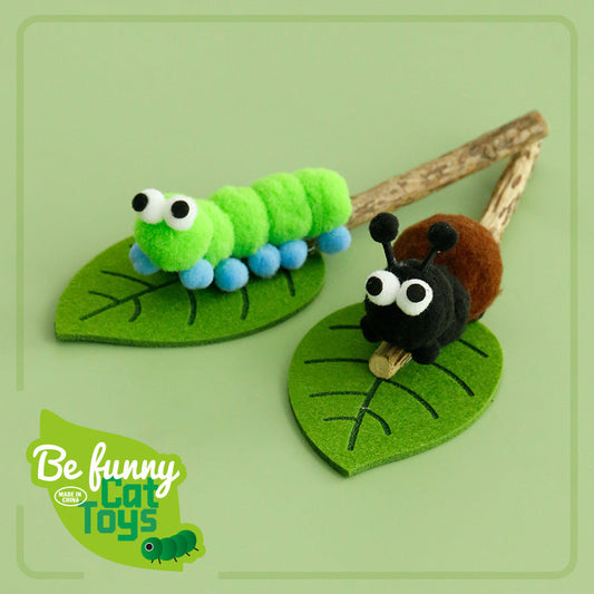 KFX-4987325 Insect Ant Suit Cat Toy - Interactive Green Molar Rod for Playtime Fun