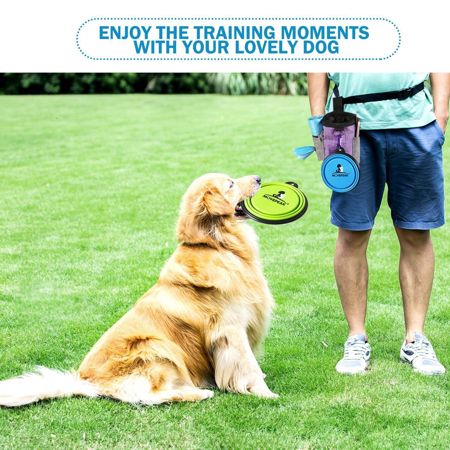 KFX-4987965 Adjustable Portable Pet Training Snack Bag with Multi-Pocket Design and Durable Waterproof Fabric