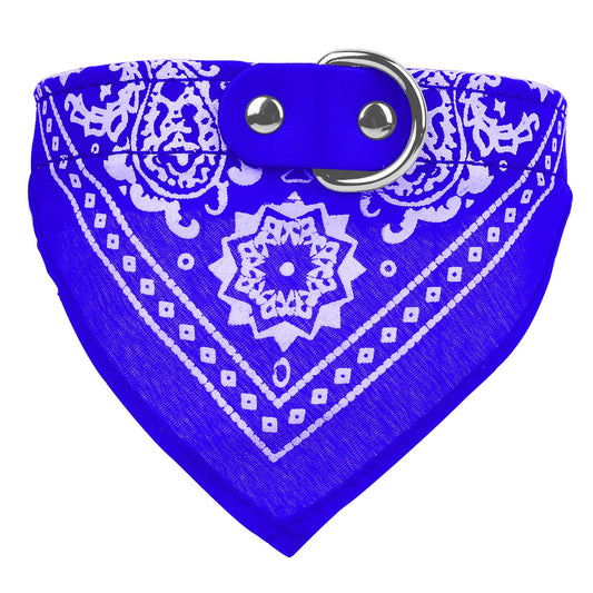 KFX-4989117 Adjustable Triangle Scarf Leather Pet Collar in Multiple Sizes and Colors