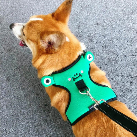KFX-4990781 Small Dog Vest Harness with Traction Rope for Comfortable Walking, Polyester Material, Various Sizes Available