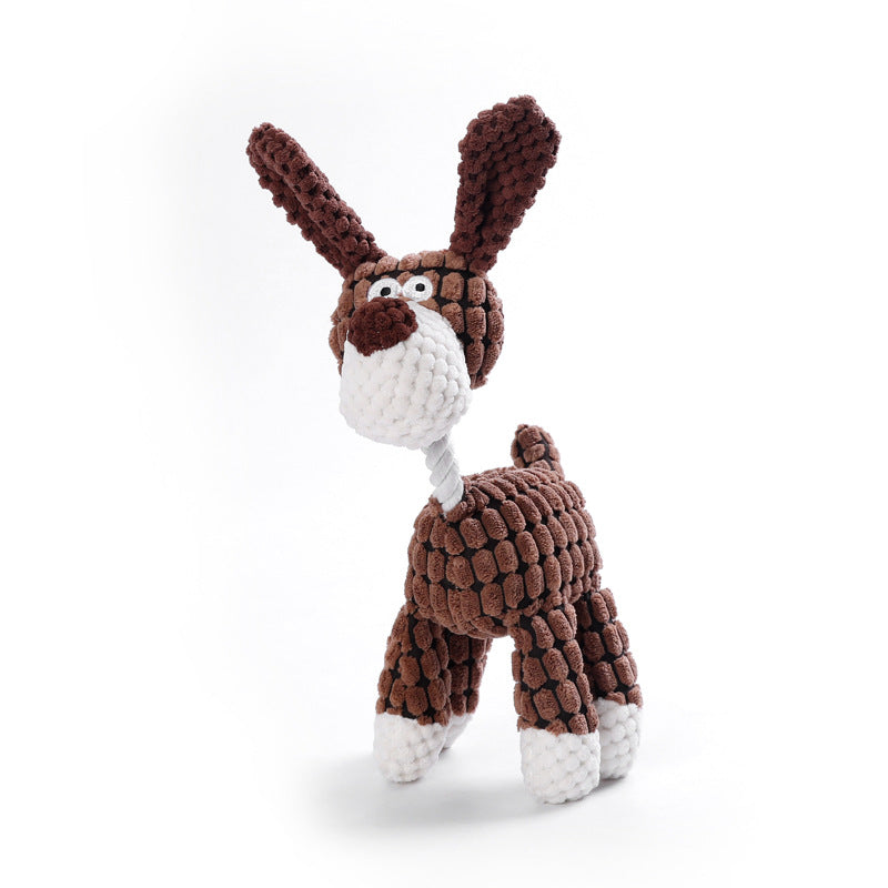 KFX-4991165 Interactive Plush Dog Toy with Squeaker and Teeth Cleaning Features for Small and Large Dogs