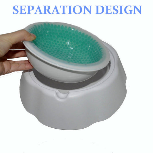 KFX-4991677 Condensed Pearl Ice Dog and Cat Bowl - BPA-Free PP Material in Blue and Green
