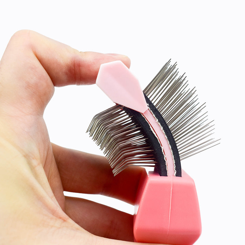 KFX-4993085 Double-Sided Soft Comb for Pets - Self-Cleaning Brush, Available in Various Sizes