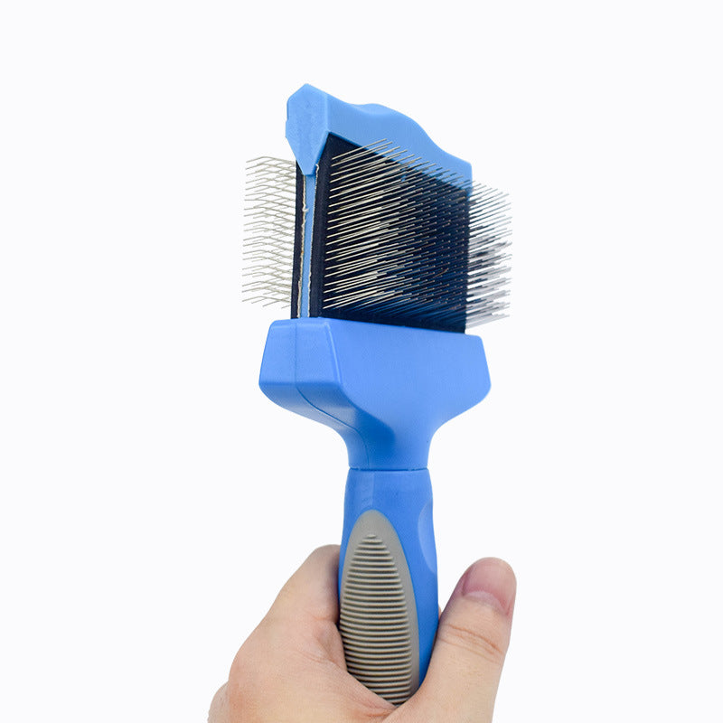 KFX-4993085 Double-Sided Soft Comb for Pets - Self-Cleaning Brush, Available in Various Sizes