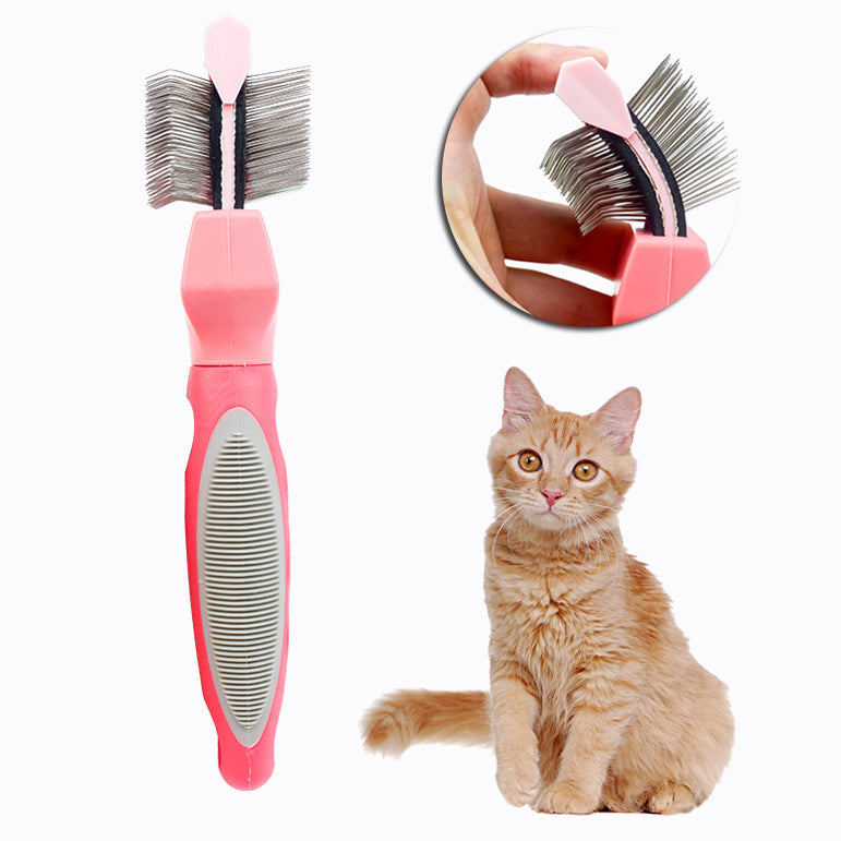 KFX-4993085 Double-Sided Soft Comb for Pets - Self-Cleaning Brush, Available in Various Sizes