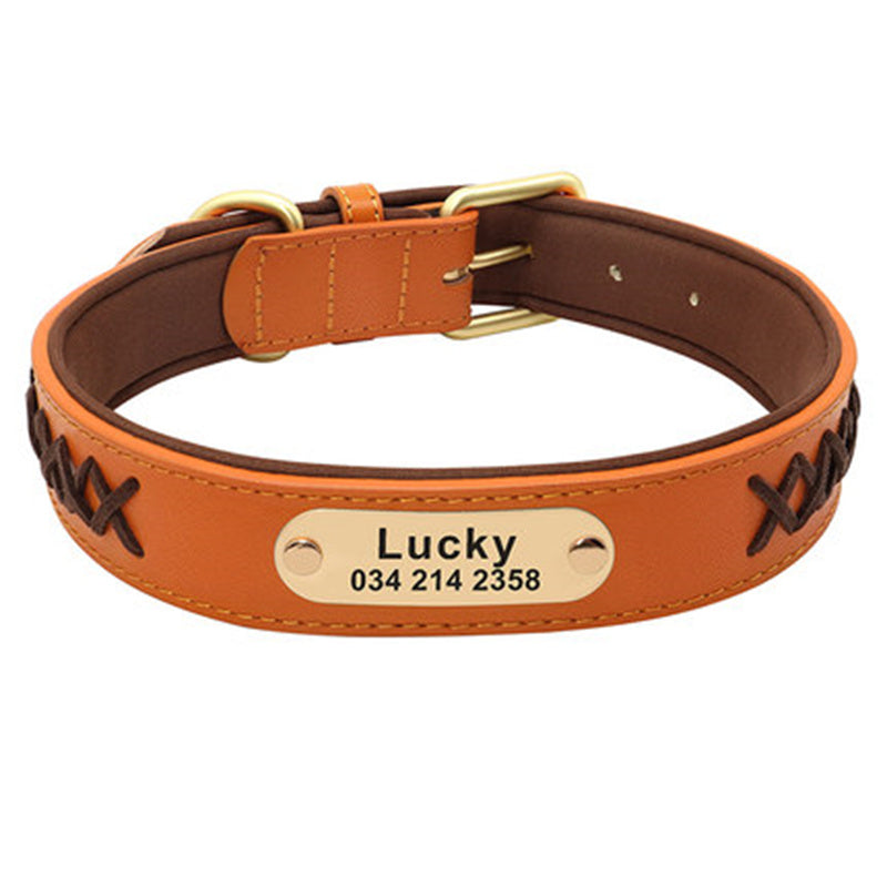 KFX-4993341 Multicolor Adjustable PU Leather Dog Collar for Medium and Large Dogs