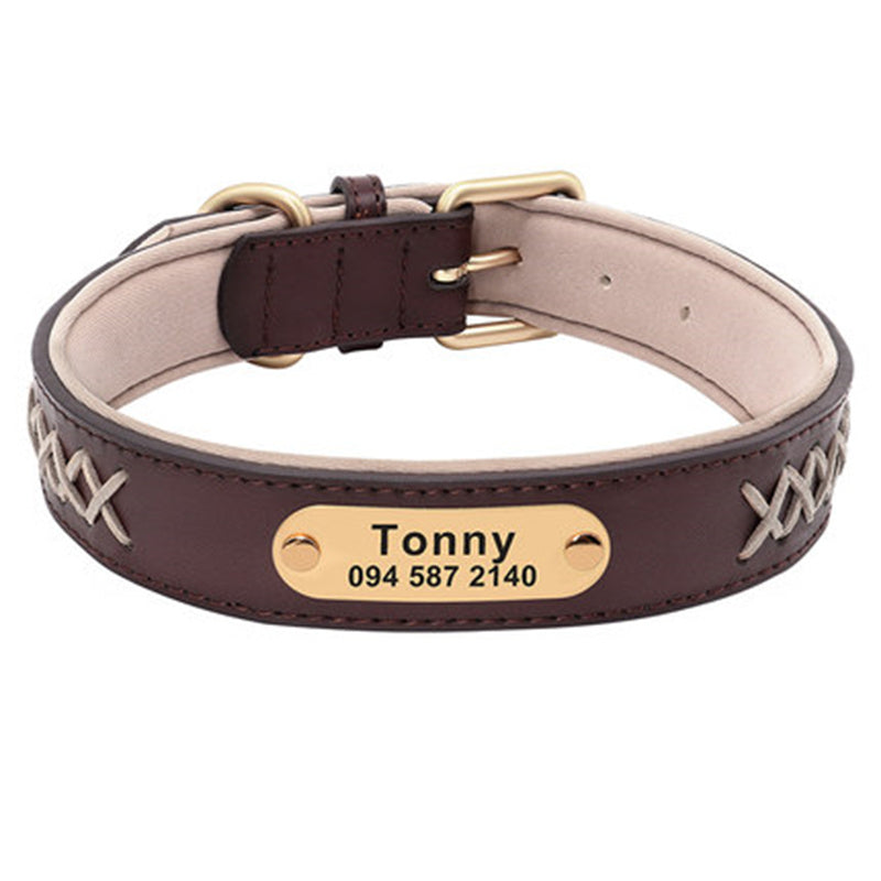 KFX-4993341 Multicolor Adjustable PU Leather Dog Collar for Medium and Large Dogs