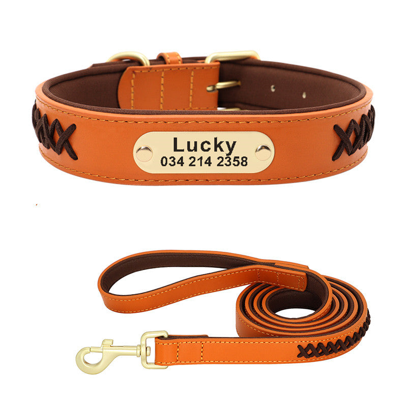 KFX-4993341 Multicolor Adjustable PU Leather Dog Collar for Medium and Large Dogs