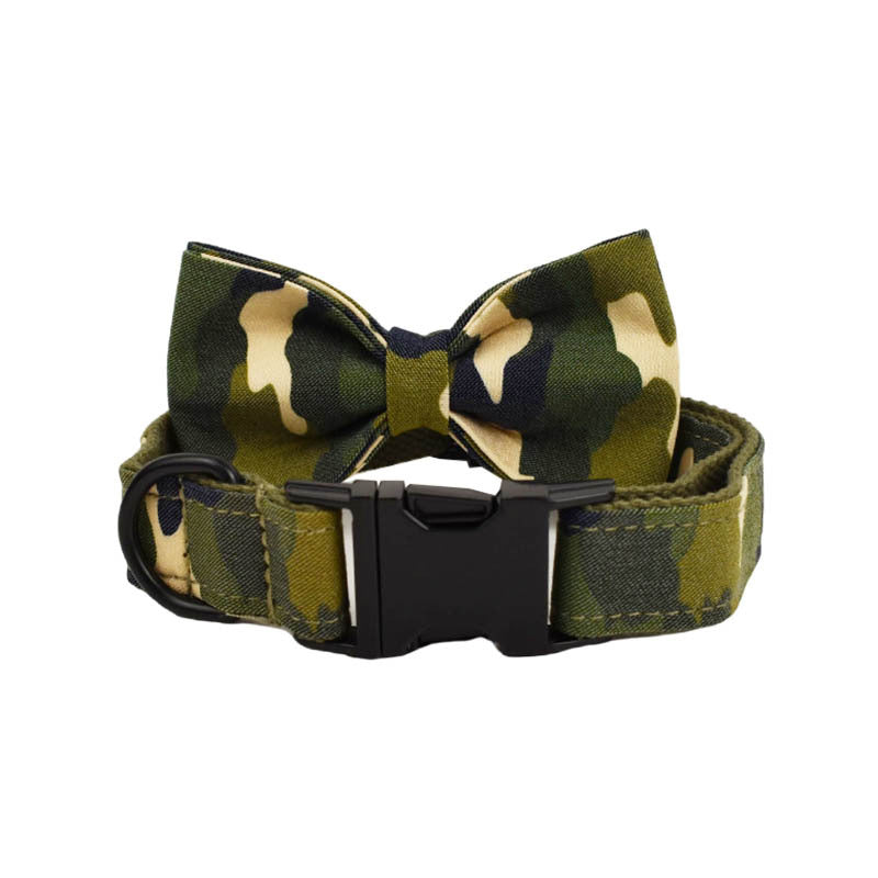 KFX-4997053 Camouflage Dog Collar and Leash Set with Bow and Vest 4-Piece Collection