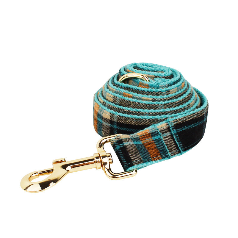 KFX-4998717 Green Retro Pet Collar and Leash Set with Bow and Vest, 4-Piece Outfit for Dogs