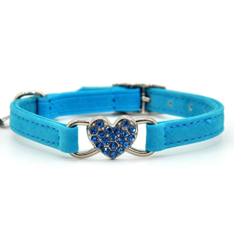 KFX-4999229 Sky Blue, Pink, Red, or Black Cat Collar for Neck Sizes 21-26cm, 1cm Width, Adjustable Fit