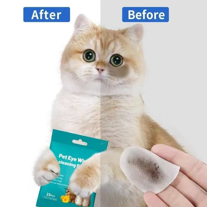 KFX-5002685 Tear Mark Removal Wipes for Cats and Dogs – 25 Count Eye Cleaning Towels