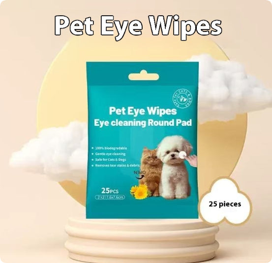 KFX-5002685 Tear Mark Removal Wipes for Cats and Dogs – 25 Count Eye Cleaning Towels