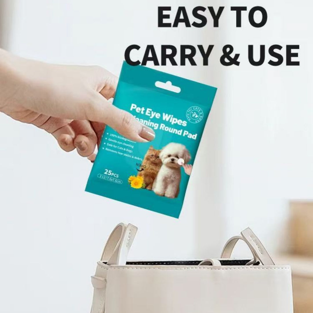 KFX-5002685 Tear Mark Removal Wipes for Cats and Dogs – 25 Count Eye Cleaning Towels