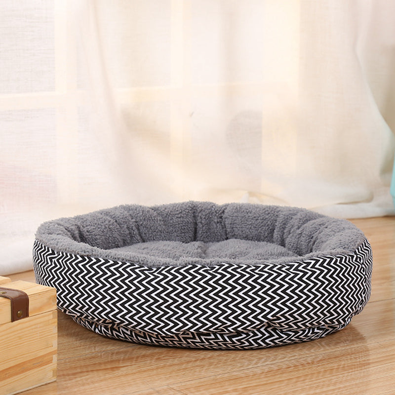 KFX-5003069 Cozy Cloth Pet Round Kennel for Deep Sleep and Comfort