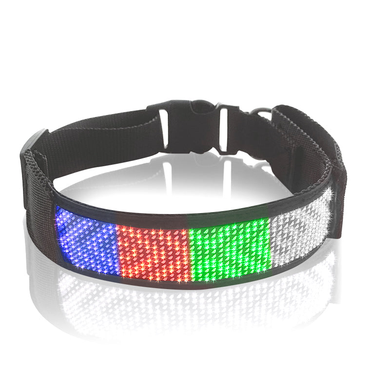 KFX-5004989 LED Luminous Pet Collar with Mobile App Control and Multiple Display Modes